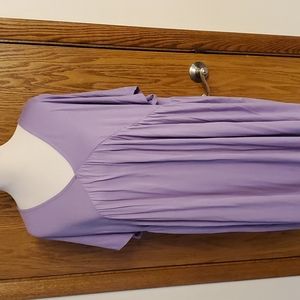 BEESON RIVER SHORT SLEEVE BAYDOLL V NECK TOP IN LAVENDER STYLE D3966 1XL